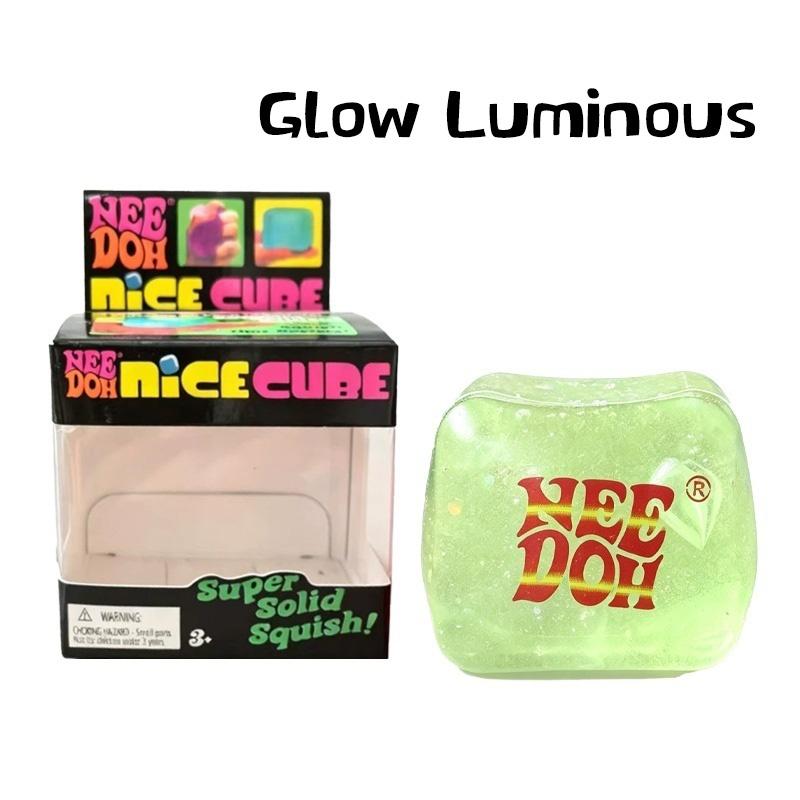 Needoh Schöner leuchtender Würfel Stressabbau Spielzeug Regenbogenverlauf Würfel Malz Squeeze Langsam aufsteigend Squishy Sensorik Spielzeug Geschenk