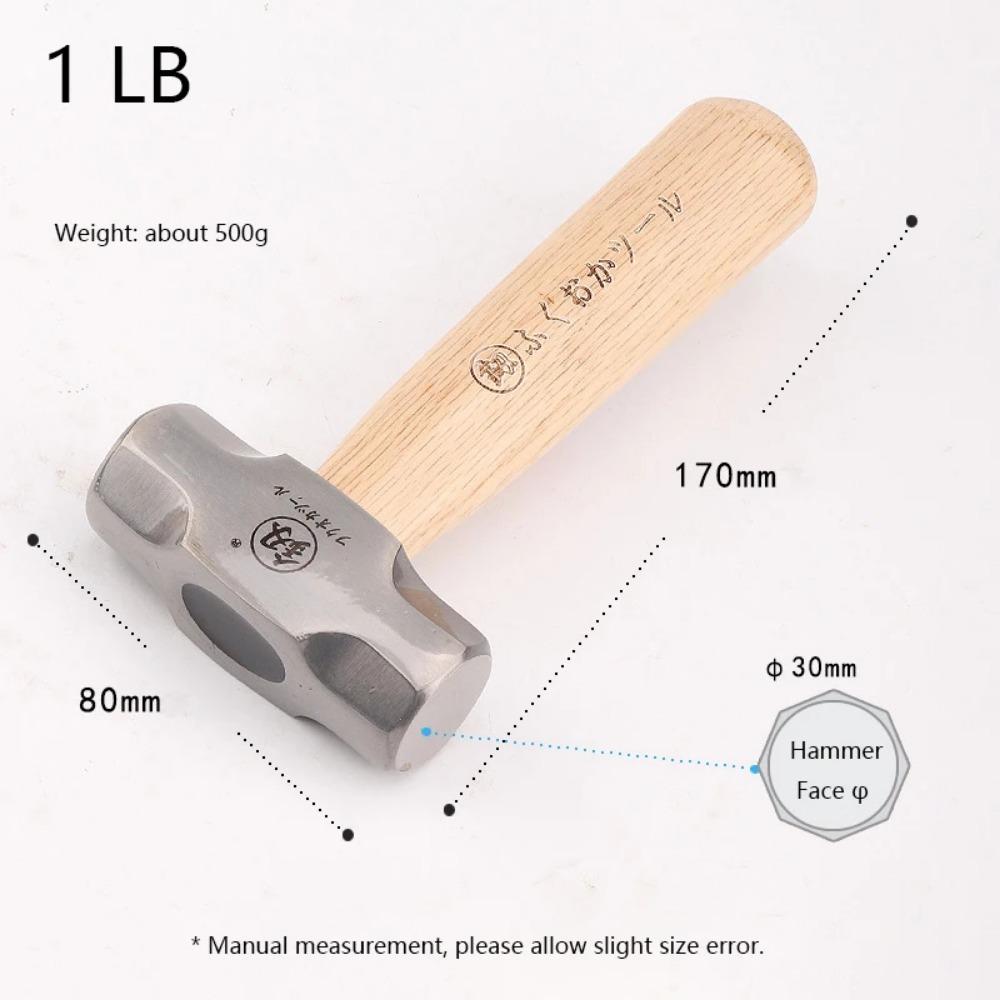 1pc Mini Hammer High Carbon Steel Small Hammer Solid Wood Short Handle Octagonal or Round Head Hammer Small Manual Hardware Tool
