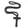 Houten Handgemaakte Rozenkrans Ketting Religieus Kruis Hanger Ketting Houten Kralen Ketting Bidden