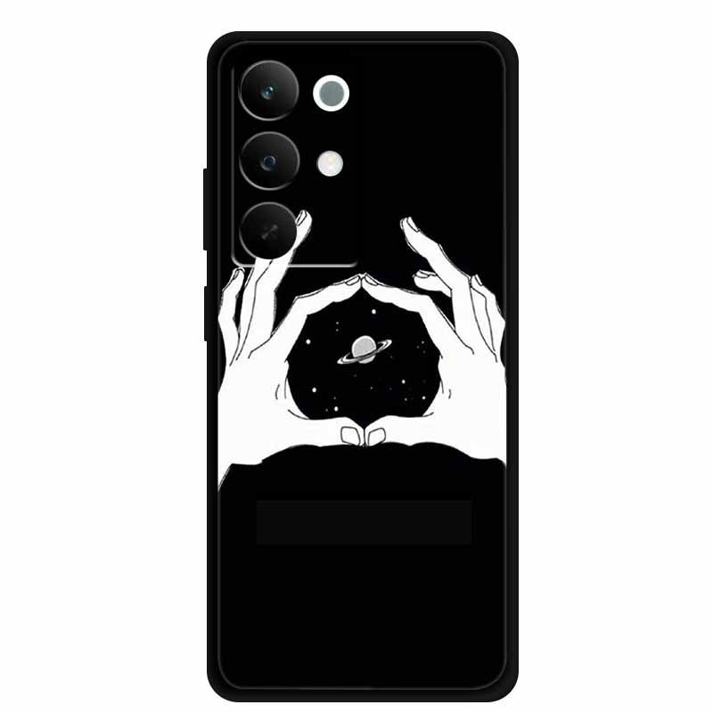 

For Realme C85 5G 2025 Phone Case Flowers Black Silicone Soft Back Cover Case For Realme C85 Pro Case 6.8 C 85 Pro Coque Funda Realme C85 5G