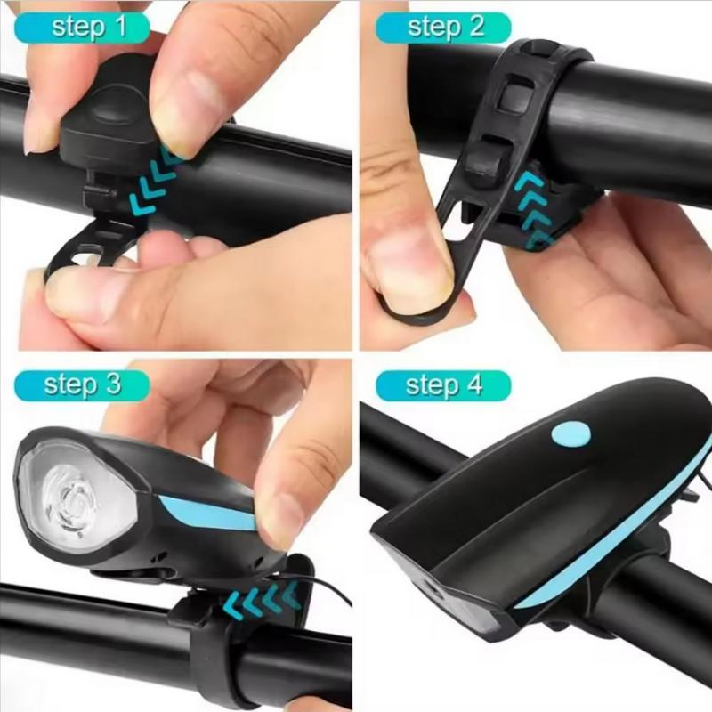 USB Rechargeable Bicycle Light Bike Front Light Waterproof Night Riding Bicycle Headlight With Horn