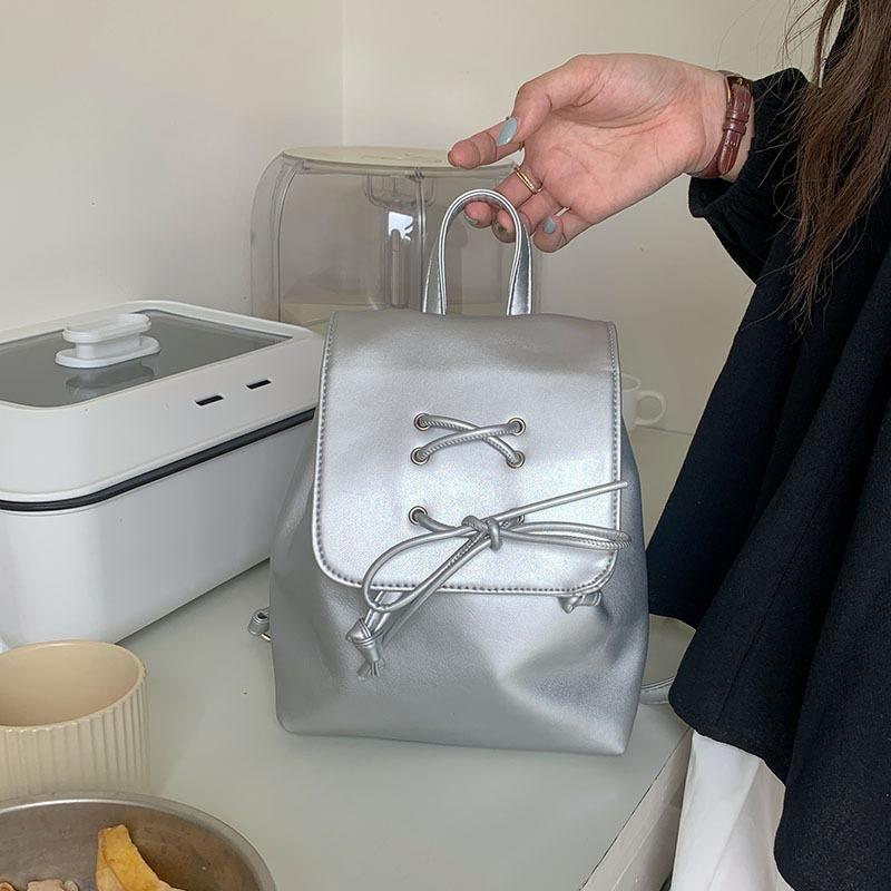 Ballet Style Bow Backpack Women's New Trendy Korean Backpack Cute Shoulder Bag Shoulder Bag School Bag