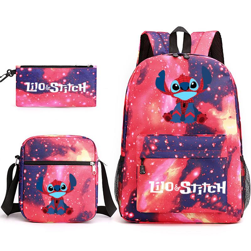 Printed Schoolbag Three-Piece Set, Primary And Secondary School Schoolbag, Backpack, Shoulder Bag, Pencil Bag.