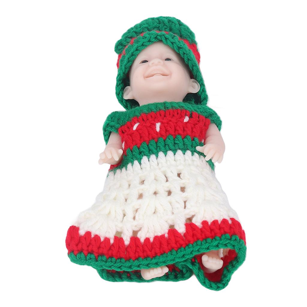 Lifelike Reborn Baby Doll 6 Inch Silicone Newborn Baby Girl Doll with Sweater Birthday Gift for