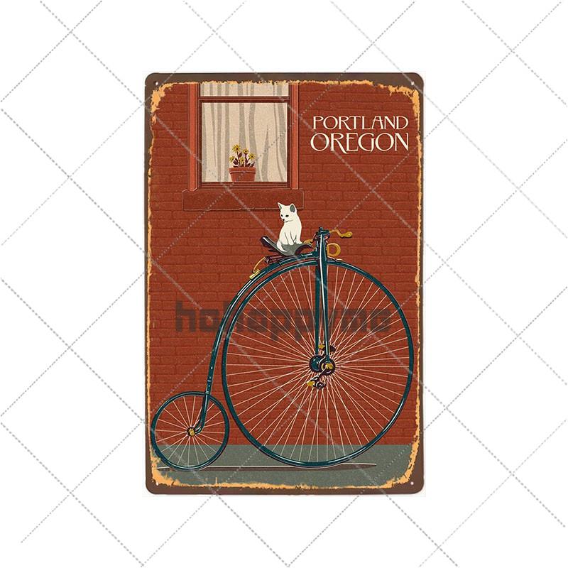 Segni Metallici Bici Vintage Poster Retro Bici da Ciclismo Decorazione Bar Pub Club Shabby Chic Pittura Artistica da Parete Targhetta 20x30cm