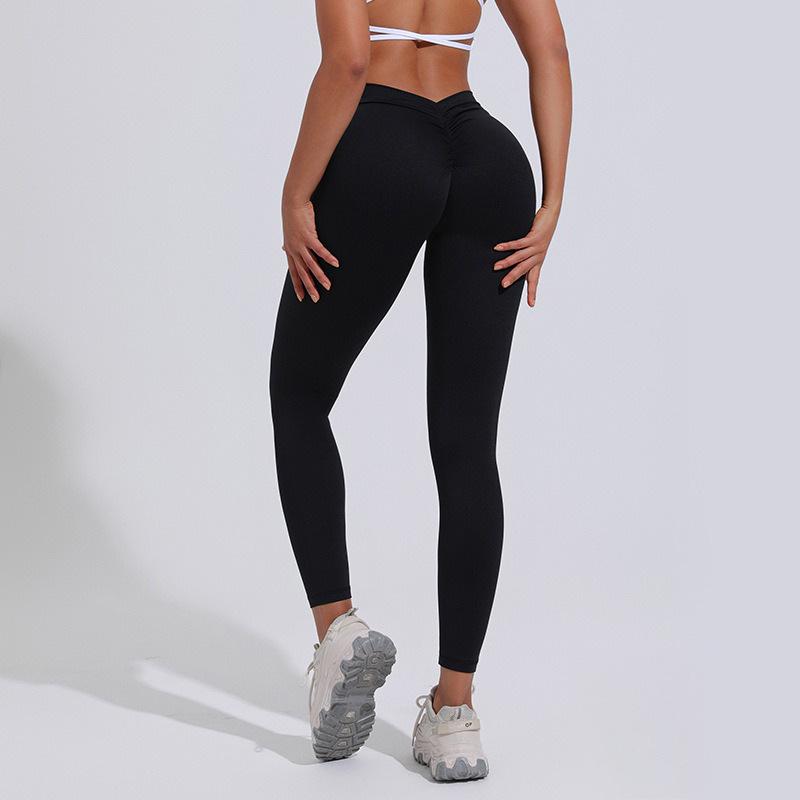 Women's 2025 High Waist V-Cut Yoga Pants - Hip Lift & Nude Feel Fitness Apparel