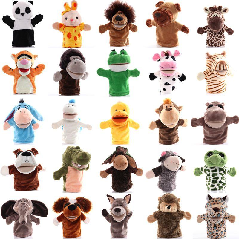 Wholesale Plush Toy Hand Puppet Cartoon Animal Doll With Movable Mouth Interactive Toy For Kindergarten And Parent-child Interaction 25cm Tall