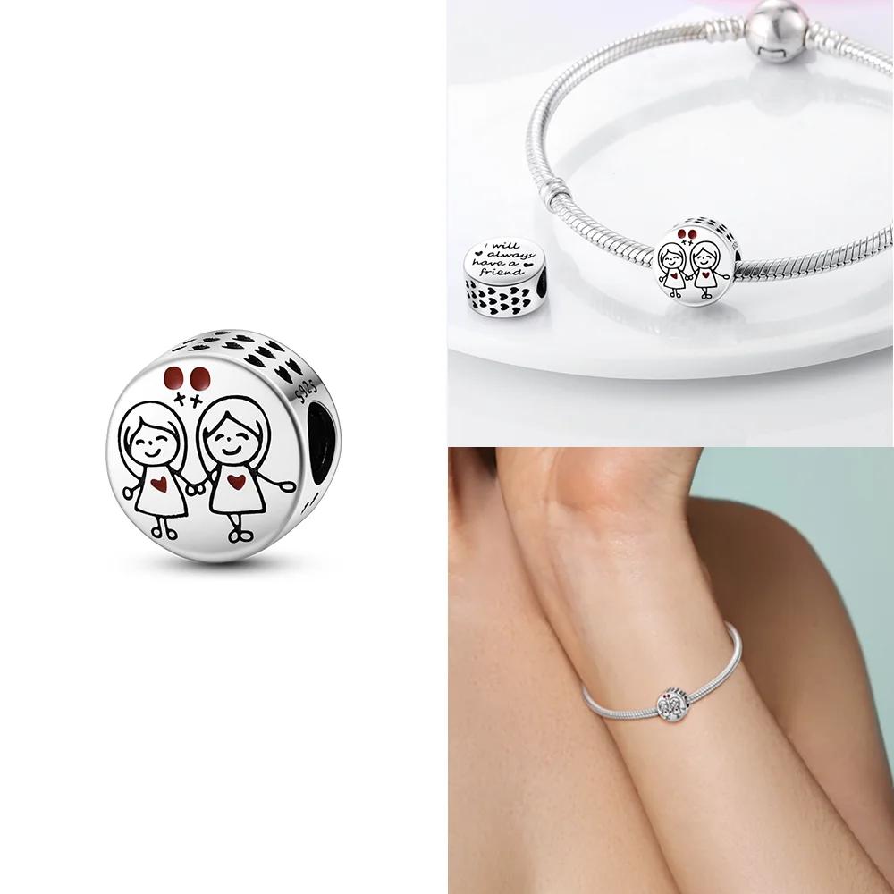 Pendants Woman Original Copper Rose Flower Bear Butterfly Beads Fit Bracelet Pendant Jewelry Making Up For Women Fine Gift