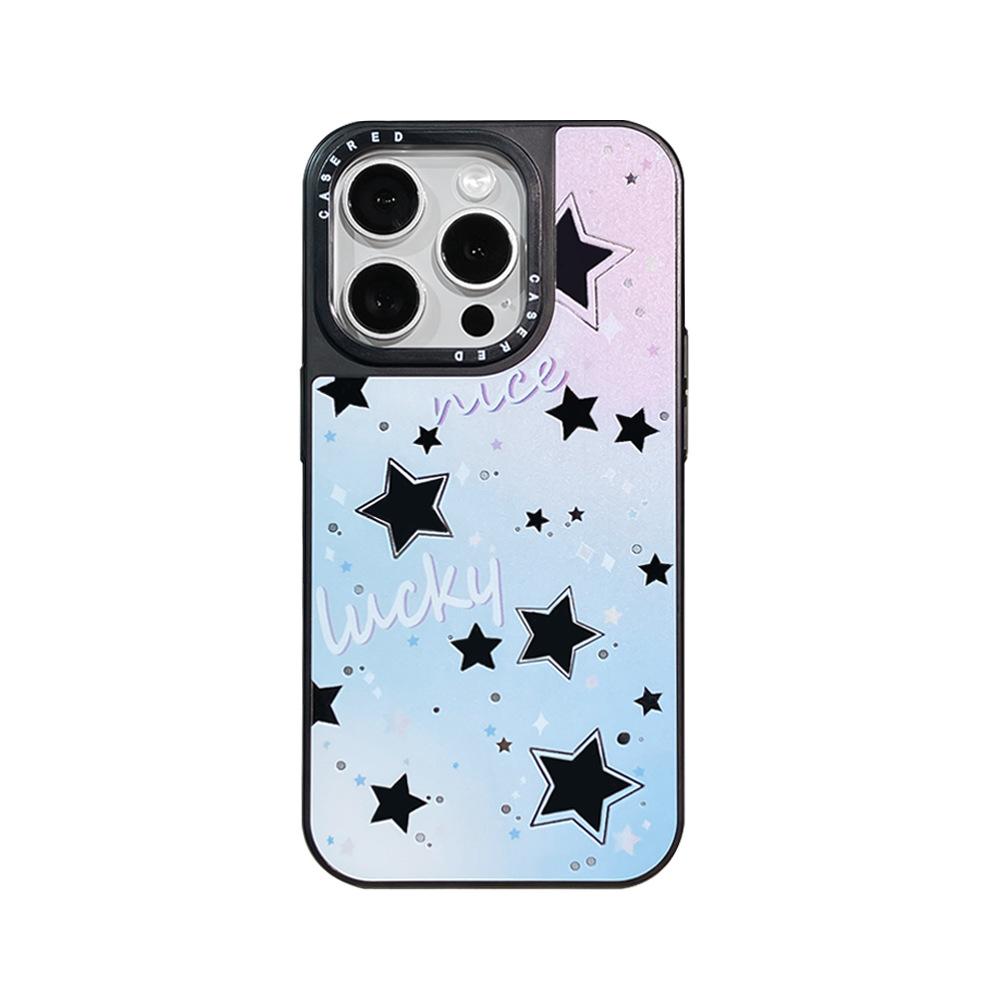 Apple 17/16Promax Gradual Change Star Mobile Phone Case iPhone13 Hollow Hard Case 14/15 Anti-drop Protective Case