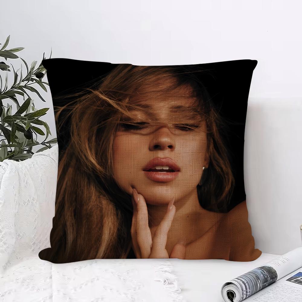 Singer Tate Mcrae Cushion Cover Breathable Linen Pillow Cover Skin-Friendly Home Decor Pillowcase With Hidden Zipper