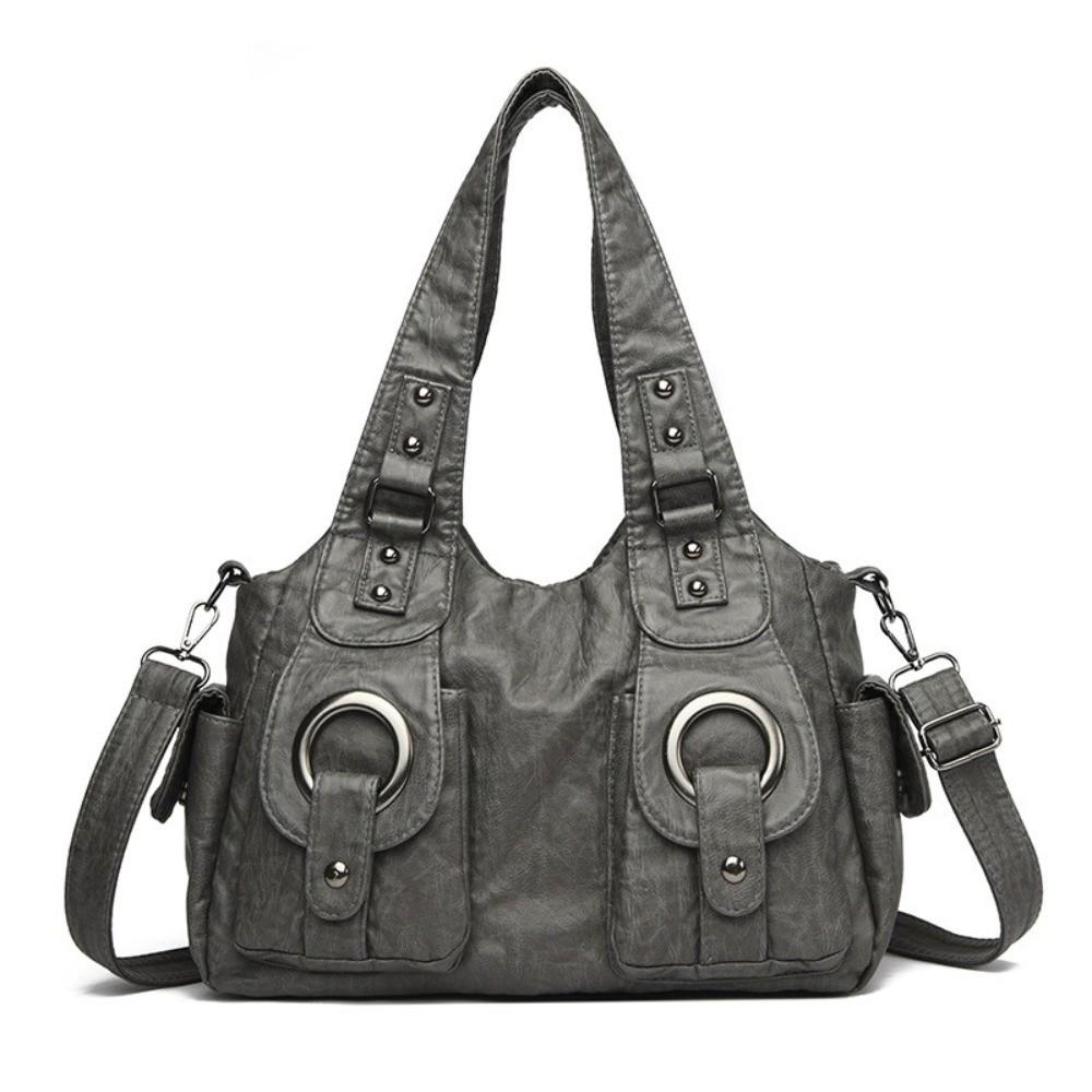Fashion Pu Leather Handbags Soft Large Capacity Tote Bags Multifunctional Retro Crossbody Bag Women