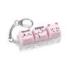MAIMOOO Keychain Tester Fingertip Toy And Stress Reliever Cute Pink Glowing Cat Mini Keyboard Pendant (Translucent/Opaque).