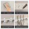 Handun Wall-Mounted No-Drill Mop Holder with Hooks
