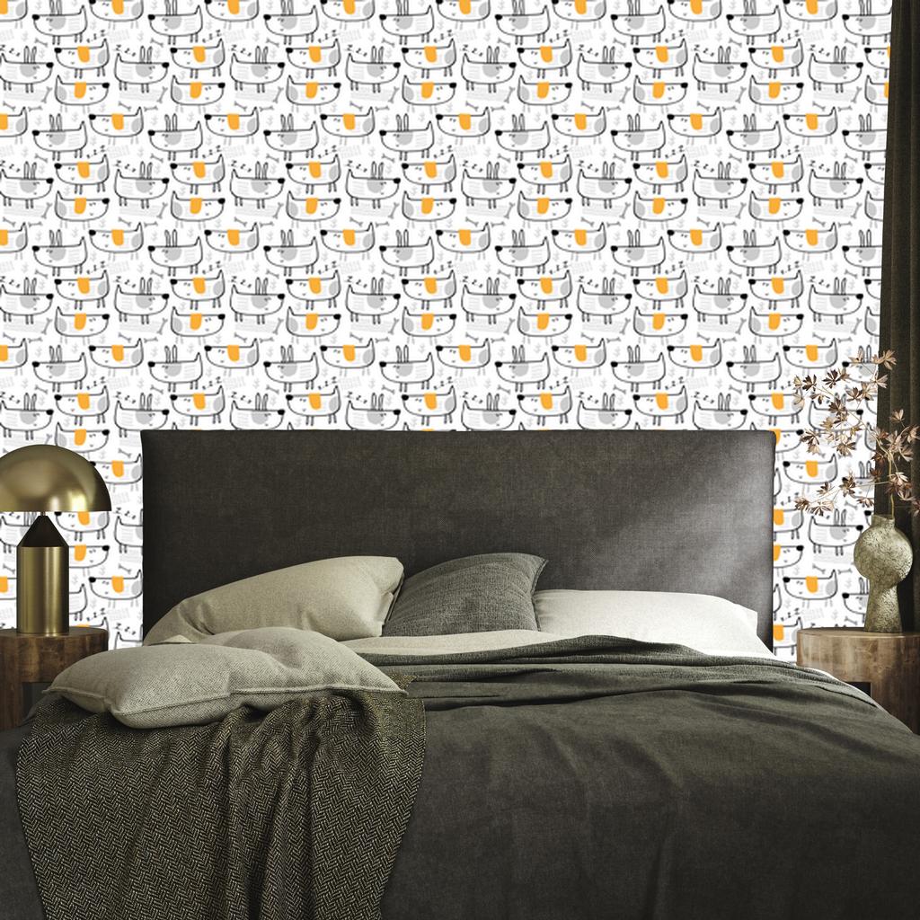 Scandinavian-style Dogs wallpaper for living room and bedroom 50x1000