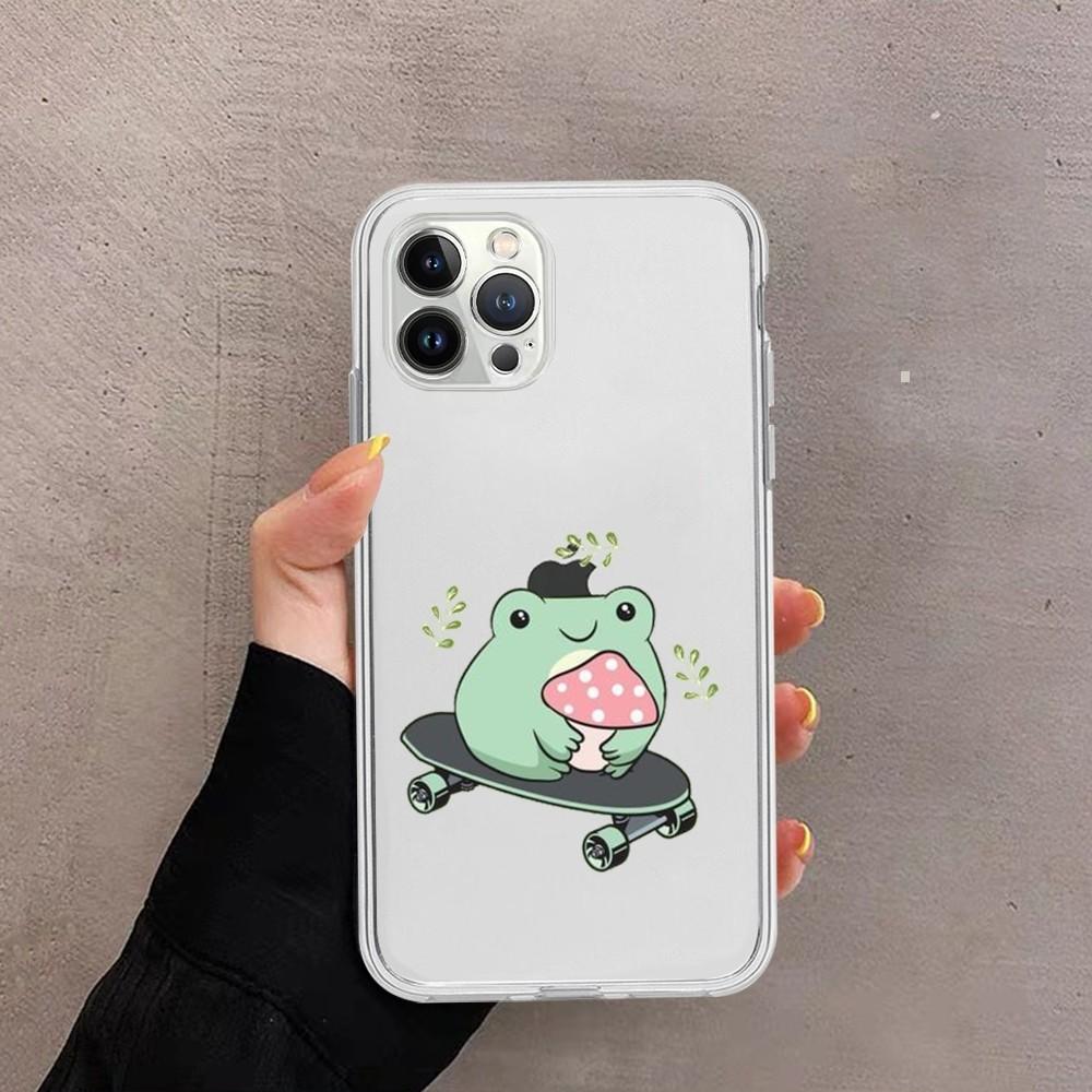 Frog cartoon drawing Phone Case For iPhone 15 13 14 Pro Max XS XR 12 11 Pro 13 Mini 6 7 8 Plus Soft Clear Back Cover