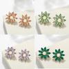 Vintage Flower Ear Studs Alloy Jewelry For Women With Elegant Design And Fall
