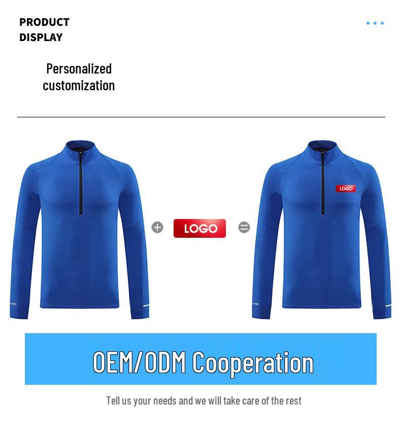 Men's Quick-Dry Half-Zip Sports Sweatshirt - Long Sleeve, Stretch, Stand Collar, for Autumn/Winter Running & Fitness.