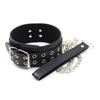 High Quality Black PU Leather Neck Collar Hand Cuffs Ankle Cuffs Sex Toys For Couples Slave Bondage   Restraints Kit
