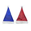 Shimmering Christmas Hat for Adult Kids Santa  Caps with Furry Trim Festival Costume Noel Hat Holiday Sequined Hat