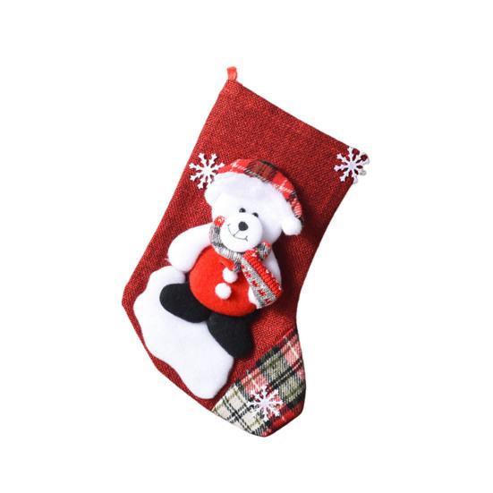 Christmas Stockings Large Plush 3D Santa Snowman Reindeer Bear Hanging Stockings for Mantel Tree Fireplace Holiday Party Decor