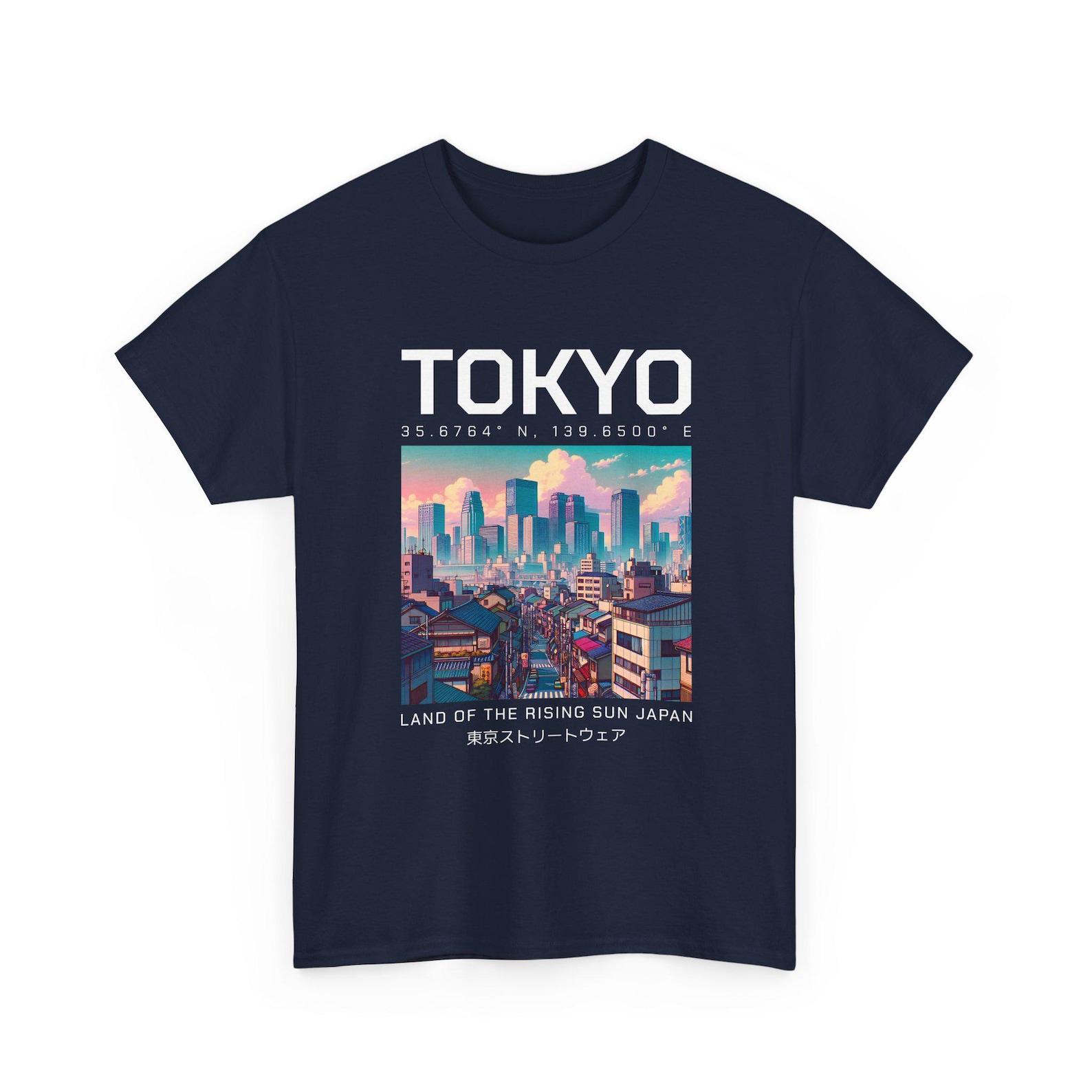 Tokyo Skyline Art Tee | Land of the Rising Sun Japan Cityscape | Japan Shirt | Retro City 4XL