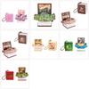 3D Folding Popup Book Keychain Children's Science Puzzle Novelty Mini Dinosaur Keyring Bag Decoration Handheld Kids Toy