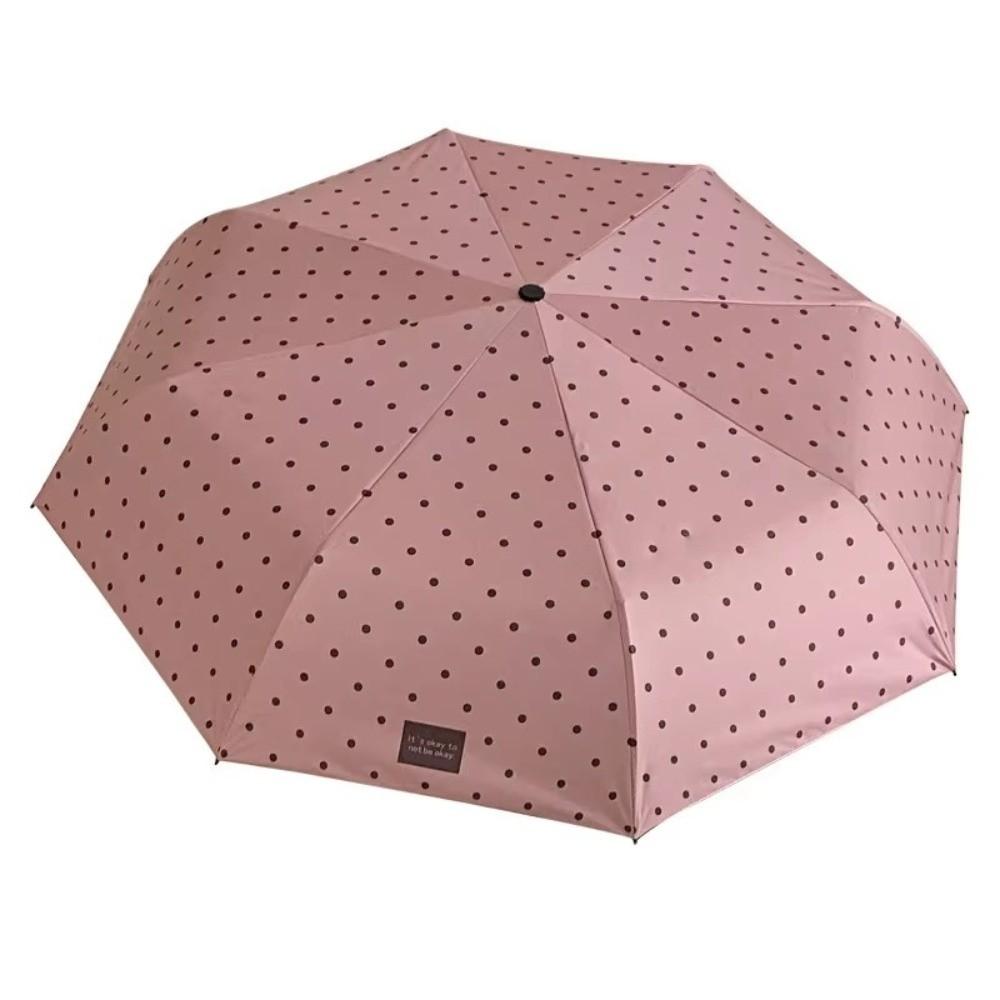 UV Protection Polka Dot Folding Umbrella Lightweight Travel Outdoor Umbrella  Daily Use