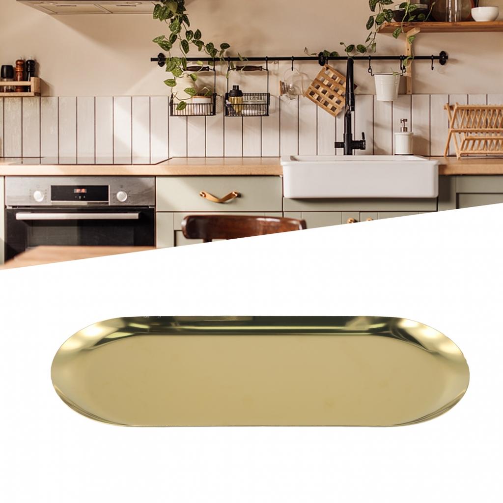 Convenient Stainless Steel Tray for Organizing Tea Fruit and Jewelry