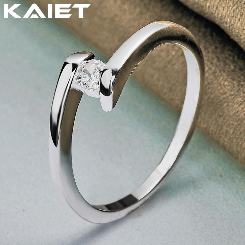 

925 Sterling Silver Crystal 7-10 Ring for Women Fashion Classic Jewelry 10
