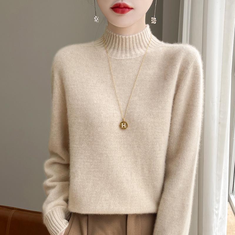 Women's High Neck Loose Knit Pullover Sweater - Autumn/Winter Style