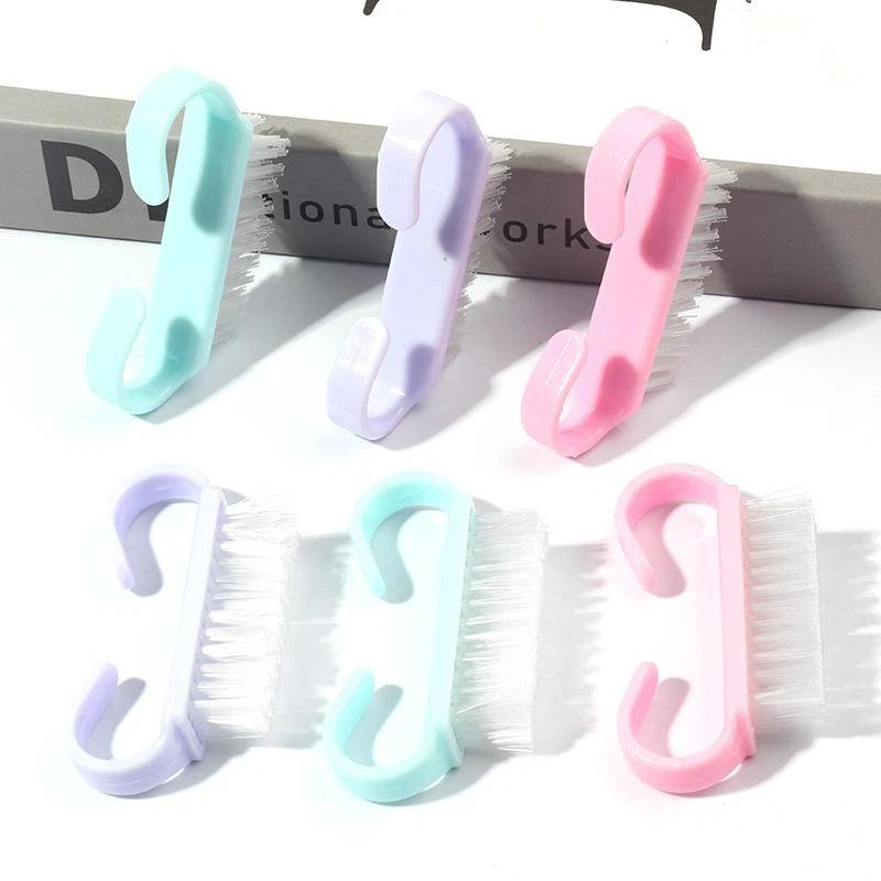 Soft Bristle Nail Dust Brush Non-slip Comfy Handle Pastel Colors Portable for Home DIY Manicure Nail Art Cleaning