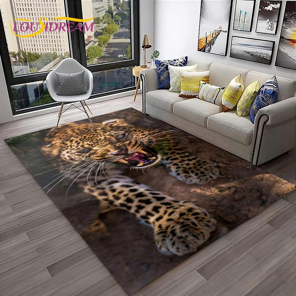 Beast Leopard Cheetah Cartoon Animal Carpet Rug for Home Living Room Bedroom Sofa Doormat Decor,kids Area Rug Non-slip Floor Mat
