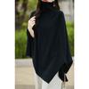 Spring Autumn Wool High Neck Shawl Women's Medium-Length Korean Version of Sleeveless Casual Pullover Wool Cape Jacket