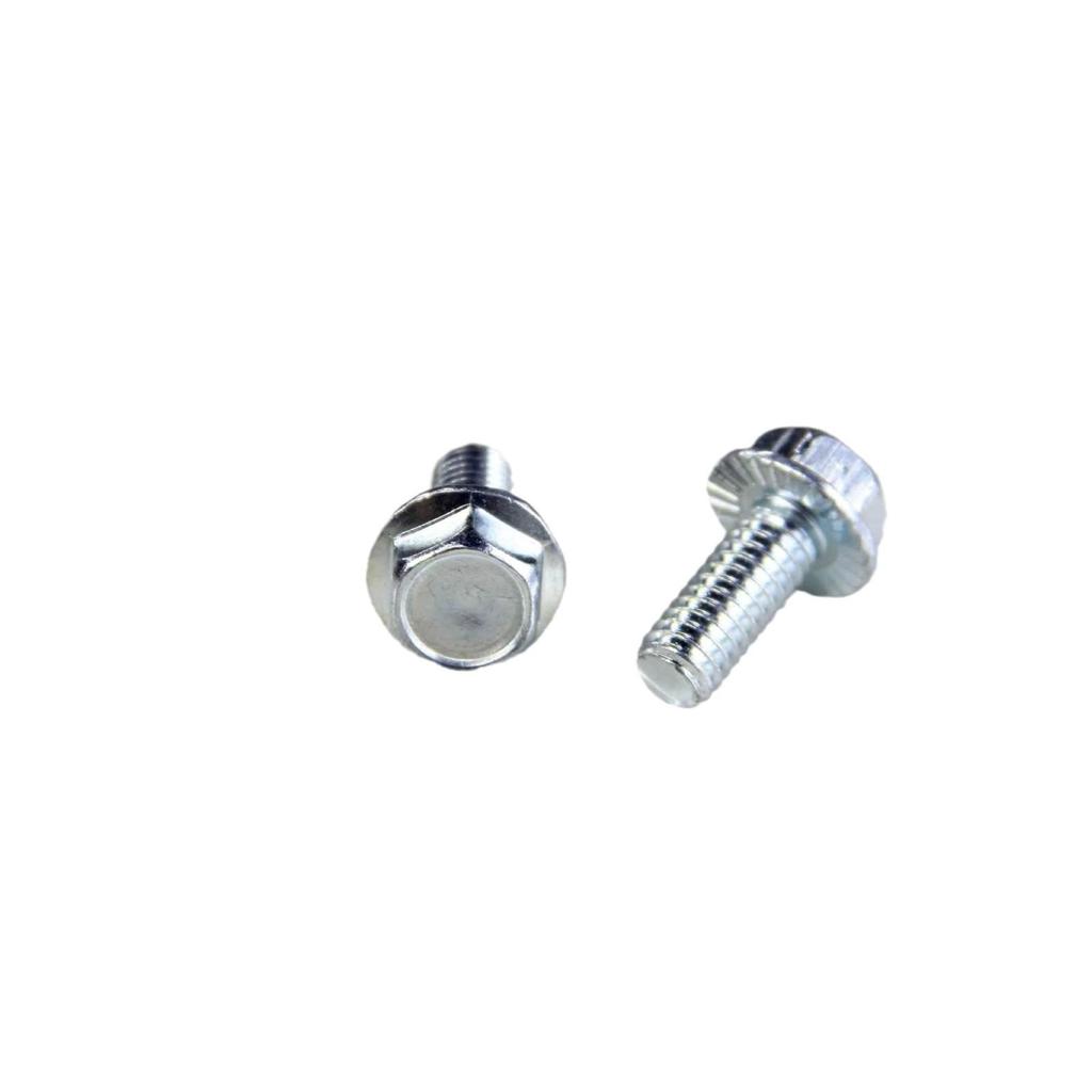US Class 2 External Hex Flange Bolt with Tooth Washer, Blue-White Zinc-Plated Carbon Steel, Anti-Loosening.