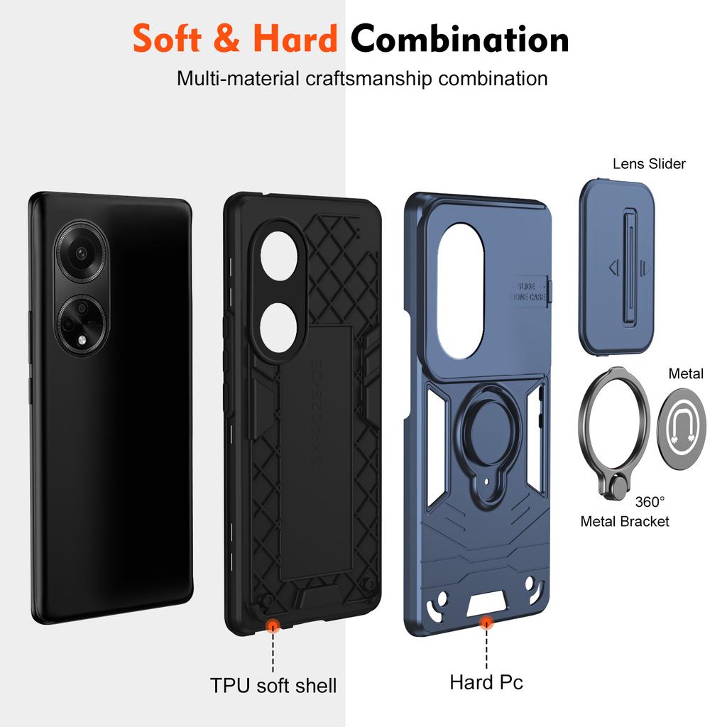 Anti-Knock Armor Car Magnetic Phone Case For ZTE Blade A54 A34 Axon 60 60 Lite V70 Vita Slide Camera Lens Protector Cover Funda