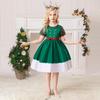 2025 European & American Christmas Santa Claus Girls' Puffy Princess Dress