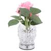 Rose Tischlampe Exquisite elegante kabellose LED-Kunstblumen-Touch-Lampe mit klarer Kristallvase