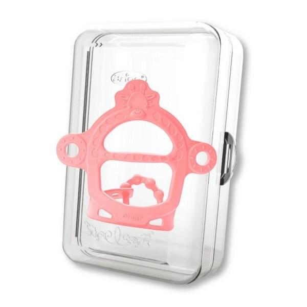 Ange wrist teether + case, nipple, giraffe pink, Korean baby products