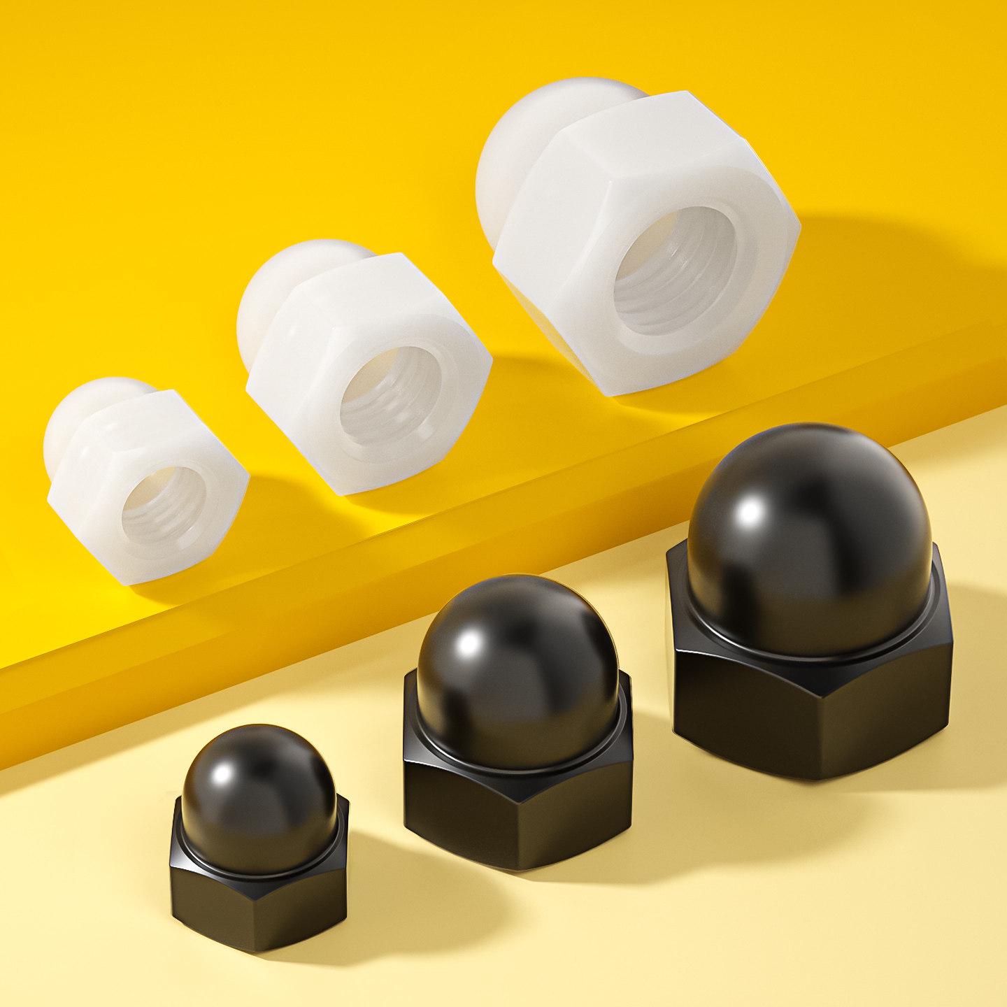 

Nylon Spherical Protective Cap for M3-M12 Round Head Nut Bolt M6 (20 pcs/White)