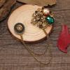 Retro Camellia Rhinestone Brooch: Men's Suit Lapel Flower Pin & Sweater Chain Accessory