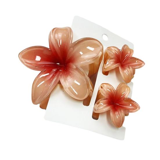 

3 шт. Женская заколка для волос с рисунком в виде цветка конфетного цвета, укладка волос с когтями сзади, акульи волосы