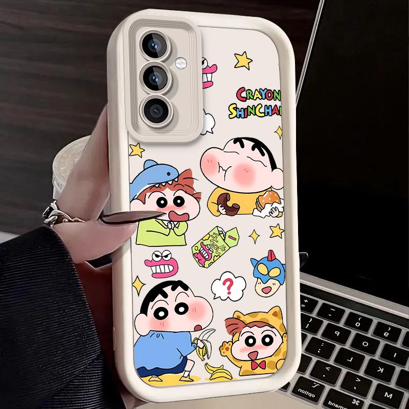 C-Crayon S-ShinChan Case for Samsung Galaxy S25 Ultra Plus S24 S23 S22 S21 S20 FE A73 A72 A71 A56 A55 A54 5G A52 A52S 4G Cover