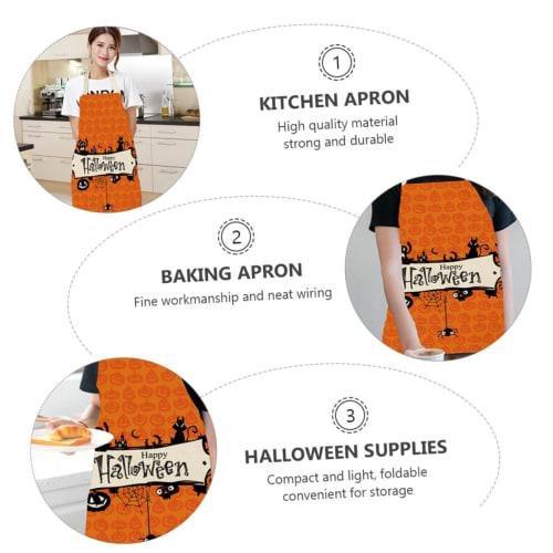 Lurrose 1 PC Halloween Apron, Baking Apron, Sleeveless Apron, Halloween Theme Apron, Spider Print Apron, Halloween Theme Apron, Creative