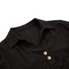 Women's Seven-Sleeve Cotton Linen Lapel Shirt - Solid Color, Casual, Breathable