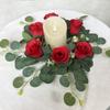 Candle Holder Set with Greenery Accents