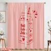 2pcs 2D Flat Printing Window Curtains Self Love Juice Aesthetic 100% Polyester Without Electricity Holiday Decorations Perfect