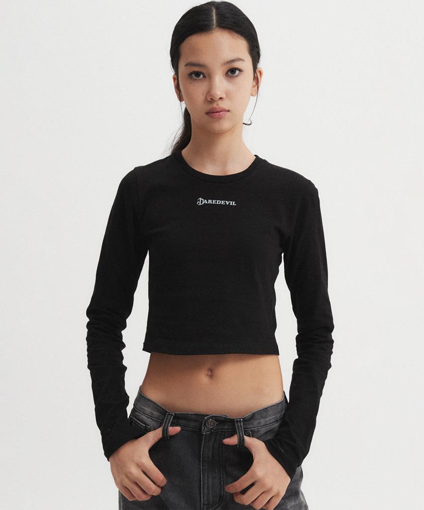 Diaeneseualumeon Daredevil Crop Long Sleeve Black