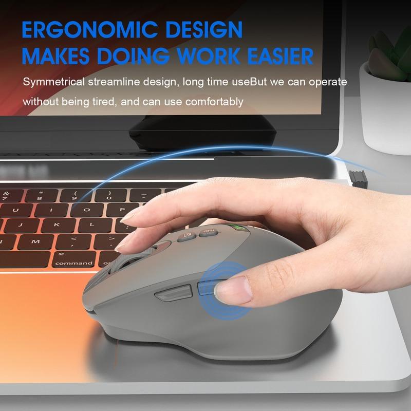 2.4G + Bluetooth Dual-Mode Wireless Charging Mouse with Digital Screen Display Silent Ergonomic Design Office Universal Mouse
