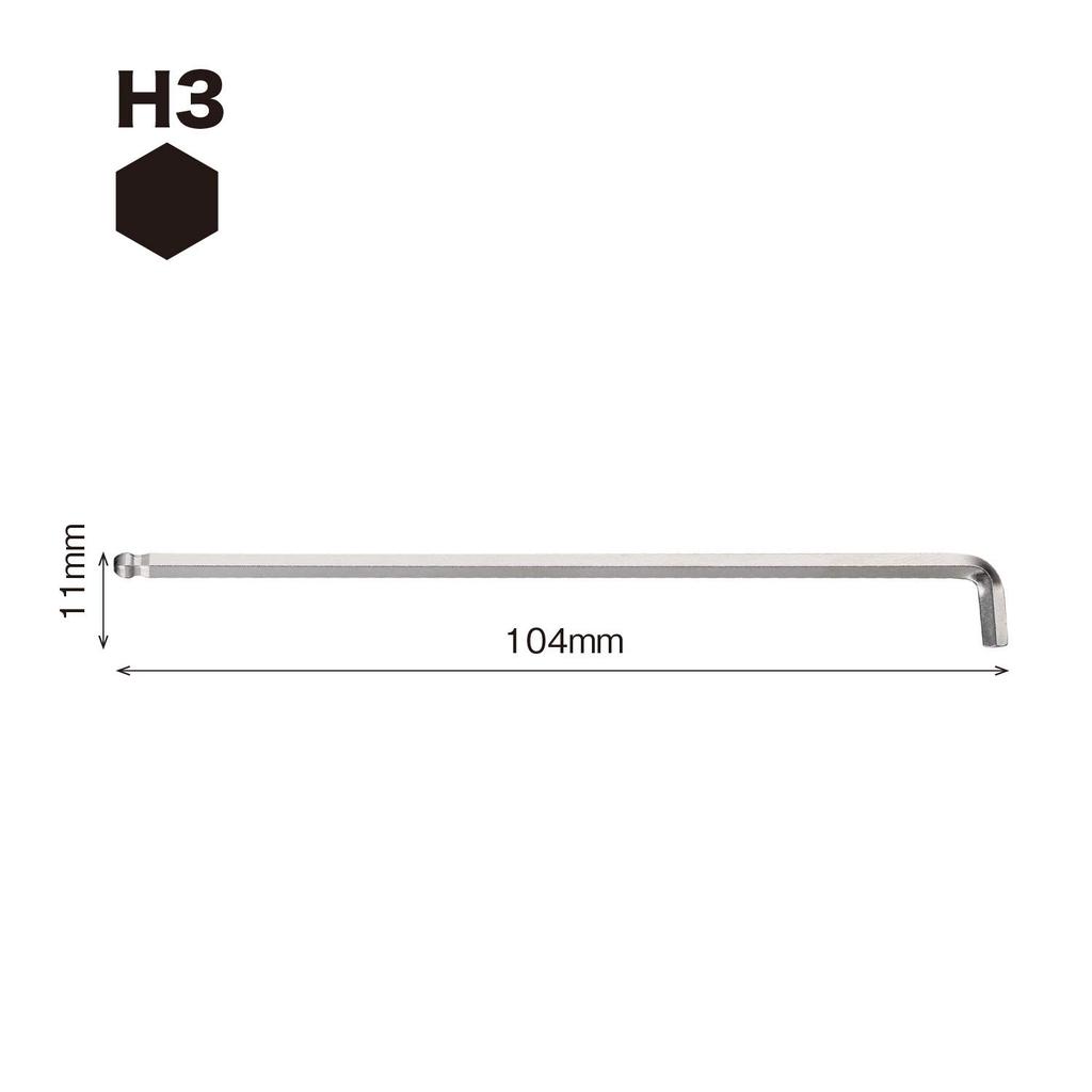 VESSEL 8200BP Hexagonal Ball Point Short 3mm L-Wrench, Shank,