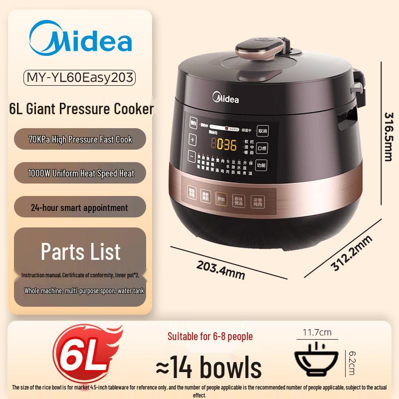 Midea 6L Smart Electric Pressure Cooker